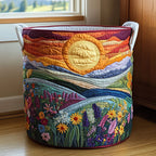 Spring Meadow Quilted Laundry Hamper printed laundry hamper