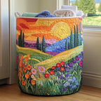 Spring Meadow Quilted Laundry Hamper printed laundry hamper