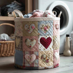 Spring Patch Quilted Laundry Hamper printed laundry hamper