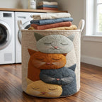 Stacked Snoozers Quilted Laundry Hamper printed laundry hamper