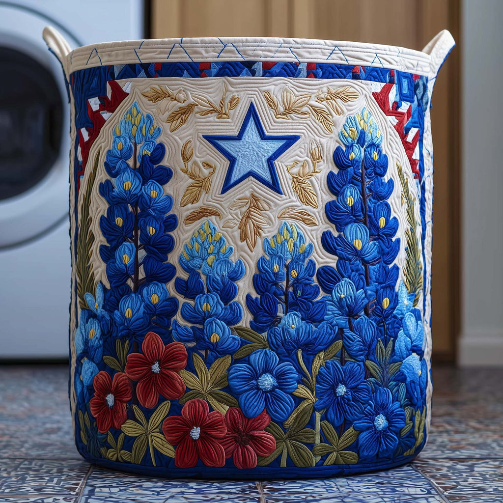 Star Meadow Quilted Laundry Hamper printed laundry hamper