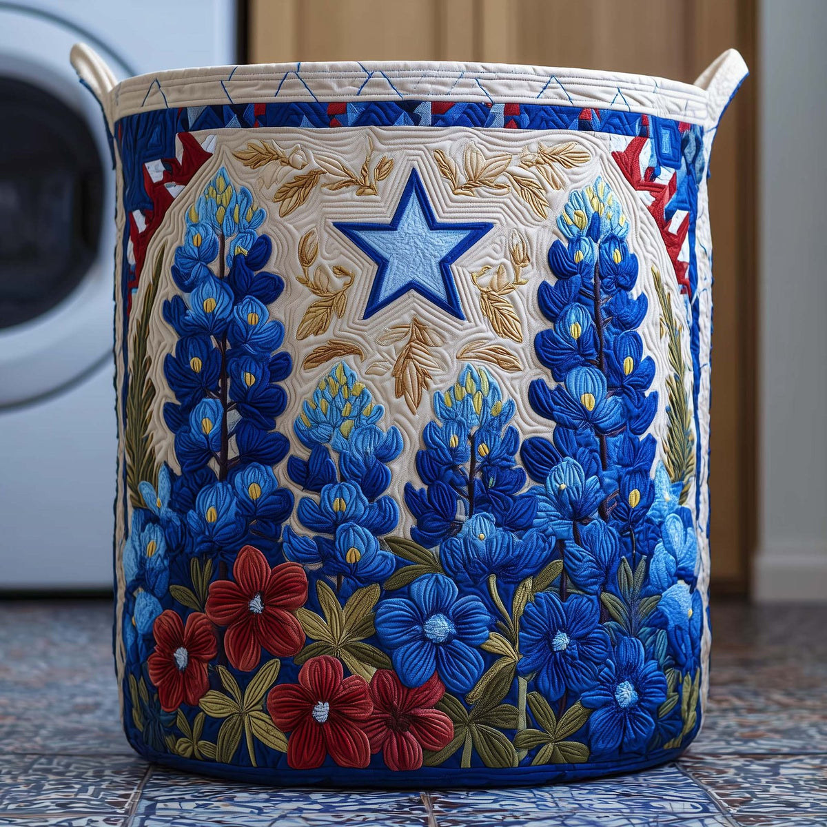 Star Meadow Quilted Laundry Hamper printed laundry hamper