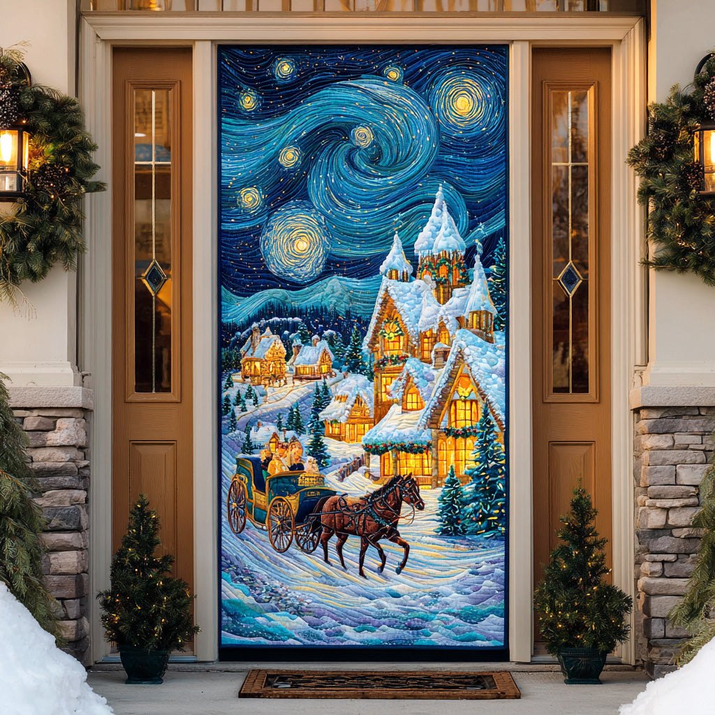 Starlit Holiday Dream Quilted Door Curtain printed door curtain