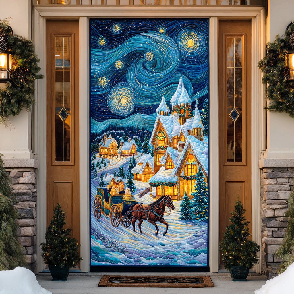 Starry Christmas Wonder Quilted Door Curtain printed door curtain