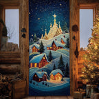 Starry Village Quilted Door Curtain printed door curtain