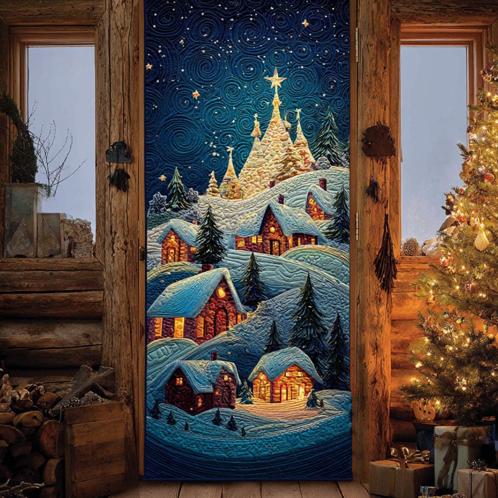 Starry Village Quilted Door Curtain printed door curtain