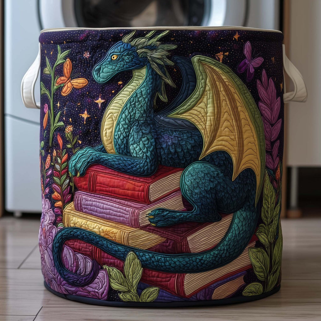 Story Dragon Quilted Laundry Hamper printed laundry hamper