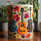 Strings of Memory Quilted Laundry Hamper printed laundry hamper