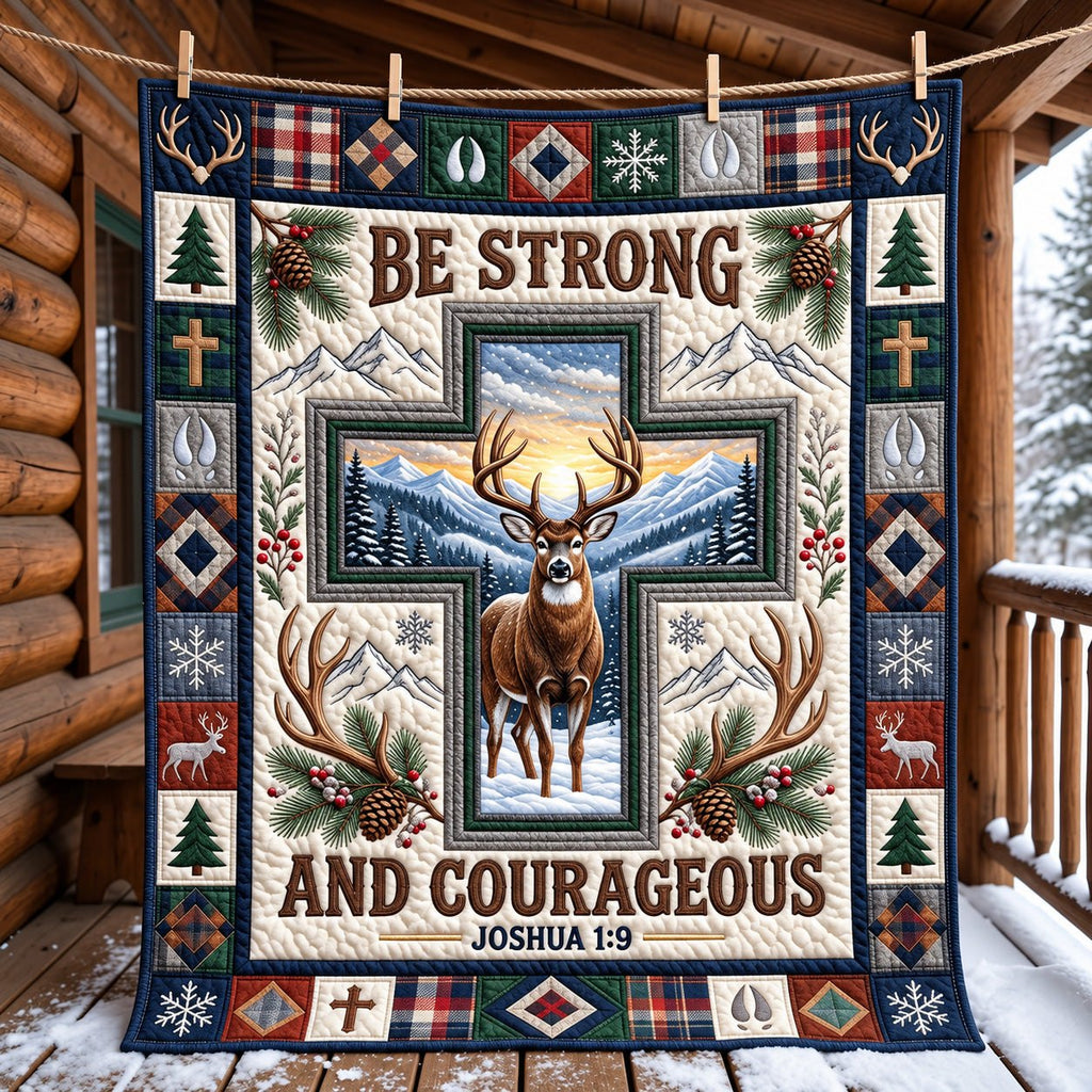 Strong Courageous Quilted Blanket printed blanket