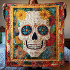 Sugar Skull Delight Quilted Blanket printed blanket