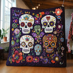 Sugar Skull Quilted Blanket printed blanket