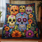 Sugar Skull Quilted Blanket printed blanket