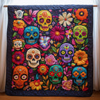 Sugar Skull Quilted Blanket printed blanket