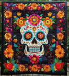 Sugar Skull Serenade Quilted Blanket printed blanket