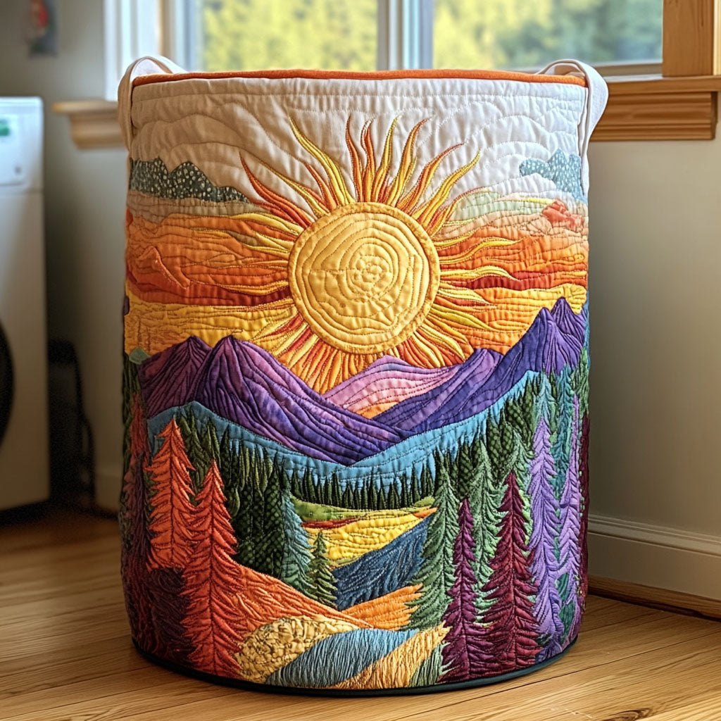 Summer Garden Quilted Laundry Hamper printed laundry hamper