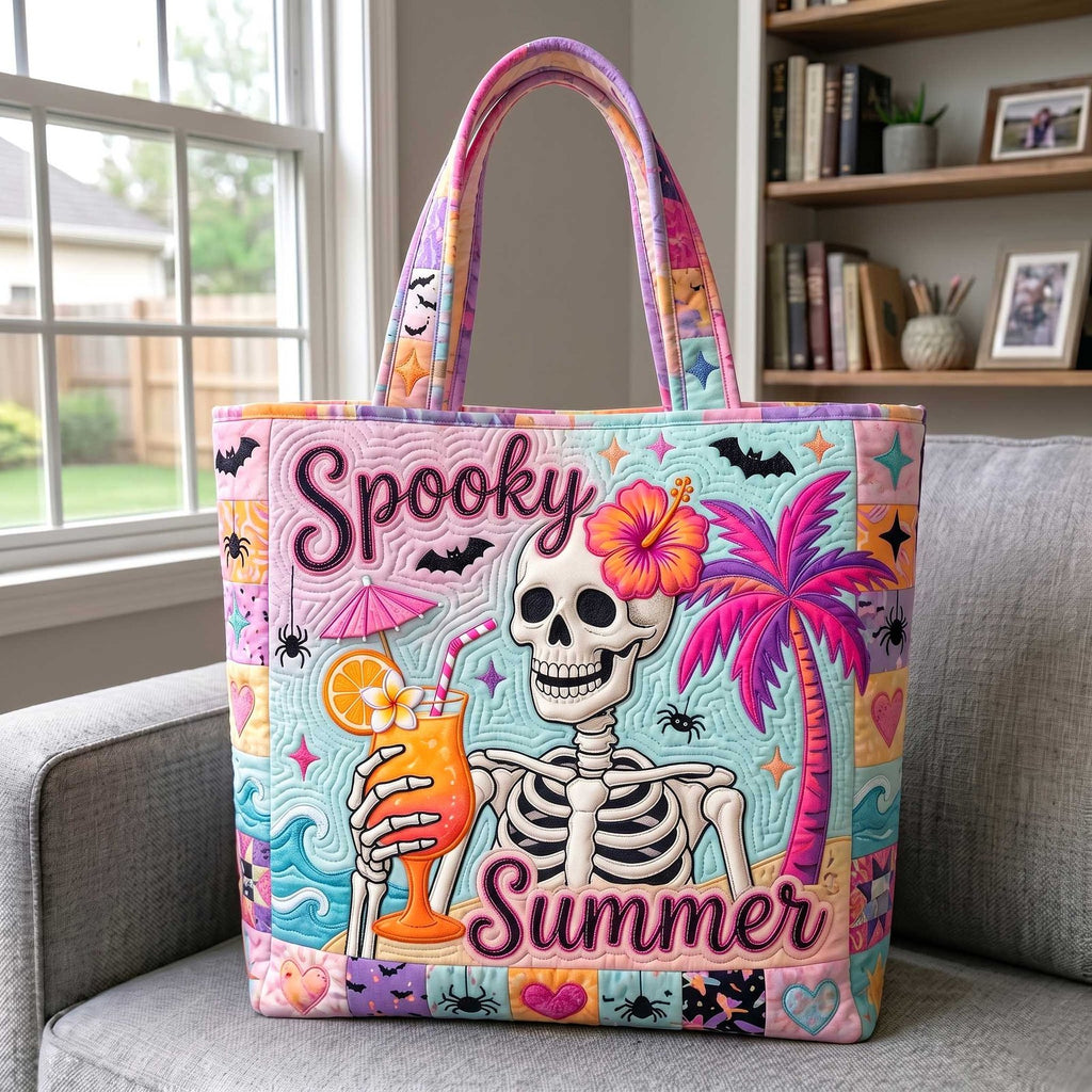 Summer Haunt Quilted Tote Bag printed tote bag