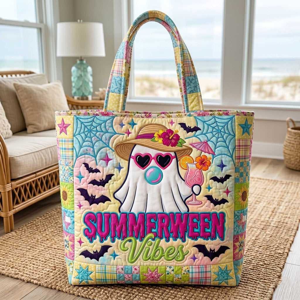 Summer Haunt Quilted Tote Bag printed tote bag