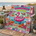 Summerween Vibes Quilted Blanket printed blanket