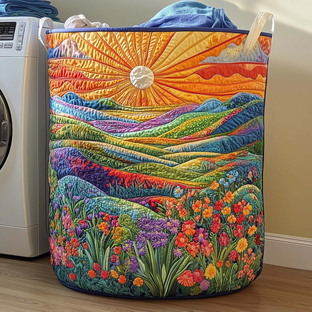 Sunbeam Quilted Laundry Hamper printed laundry hamper