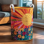 Sunburst Meadow Bloom printed laundry hamper