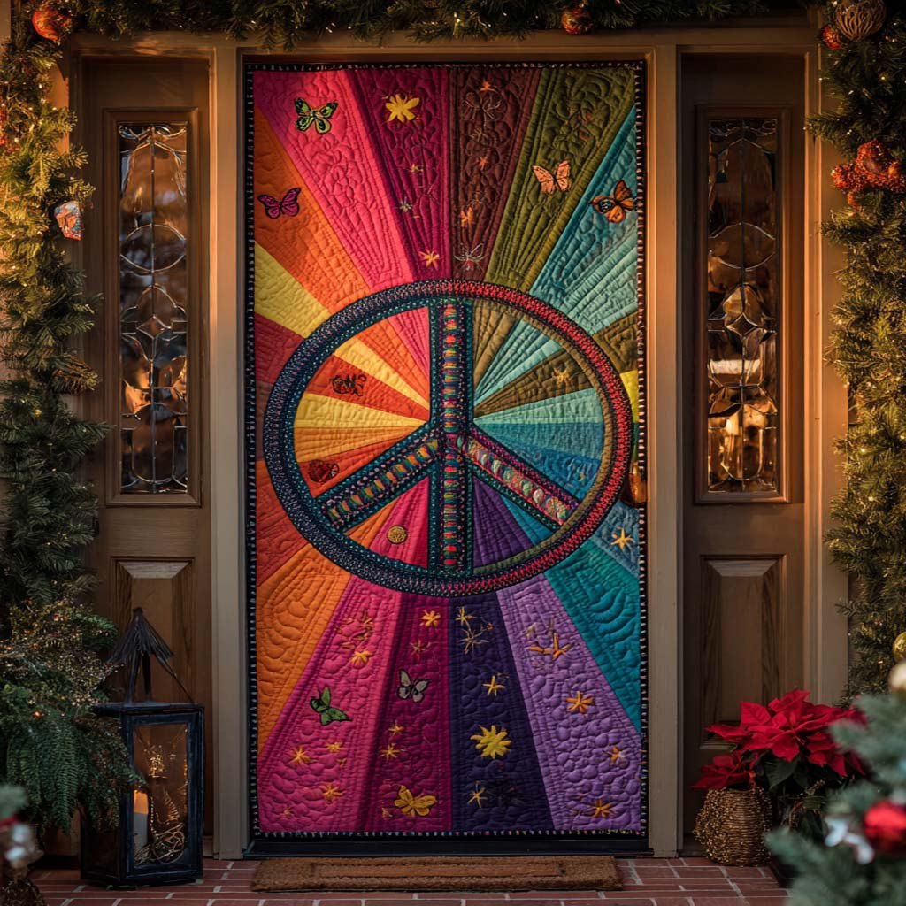 Sunburst Peace Quilted Door Curtain printed door curtain