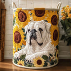 Sunflower Bulldog Dream Quilted Laundry Hamper printed laundry hamper
