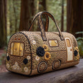 Sunflower Camper Quilted Duffle Bag printed quilted duffle bag