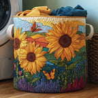 Sunflower Field Quilted Laundry Hamper printed laundry hamper