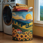 Sunflower Heaven Quilted Laundry Hamper printed laundry hamper