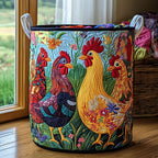 Sunny Coop Quilted Laundry Hamper printed laundry hamper