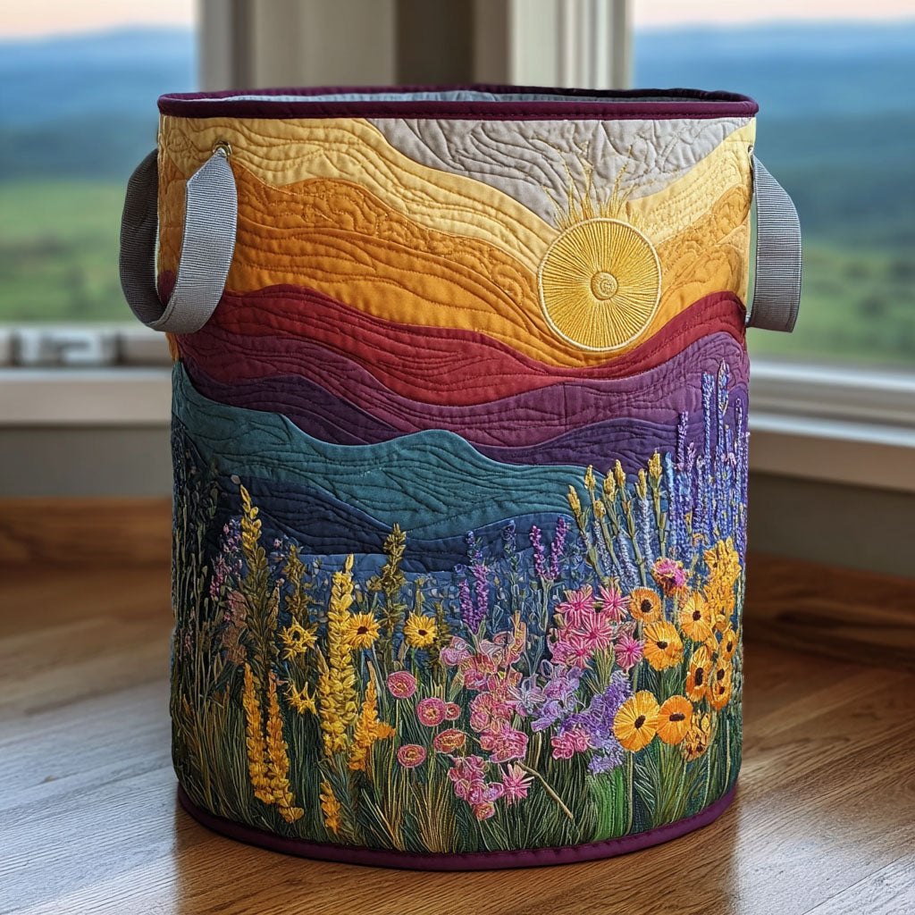 Sunny Highlands Quilted Laundry Hamper printed laundry hamper
