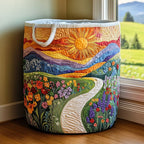 Sunrise Path Quilted Laundry Hamper printed laundry hamper