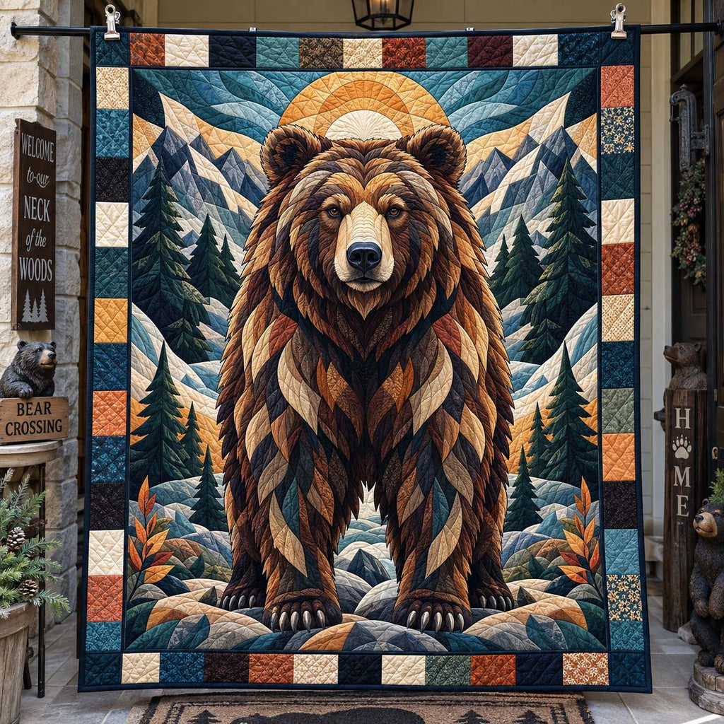 Sunrise Summit Bear printed blanket