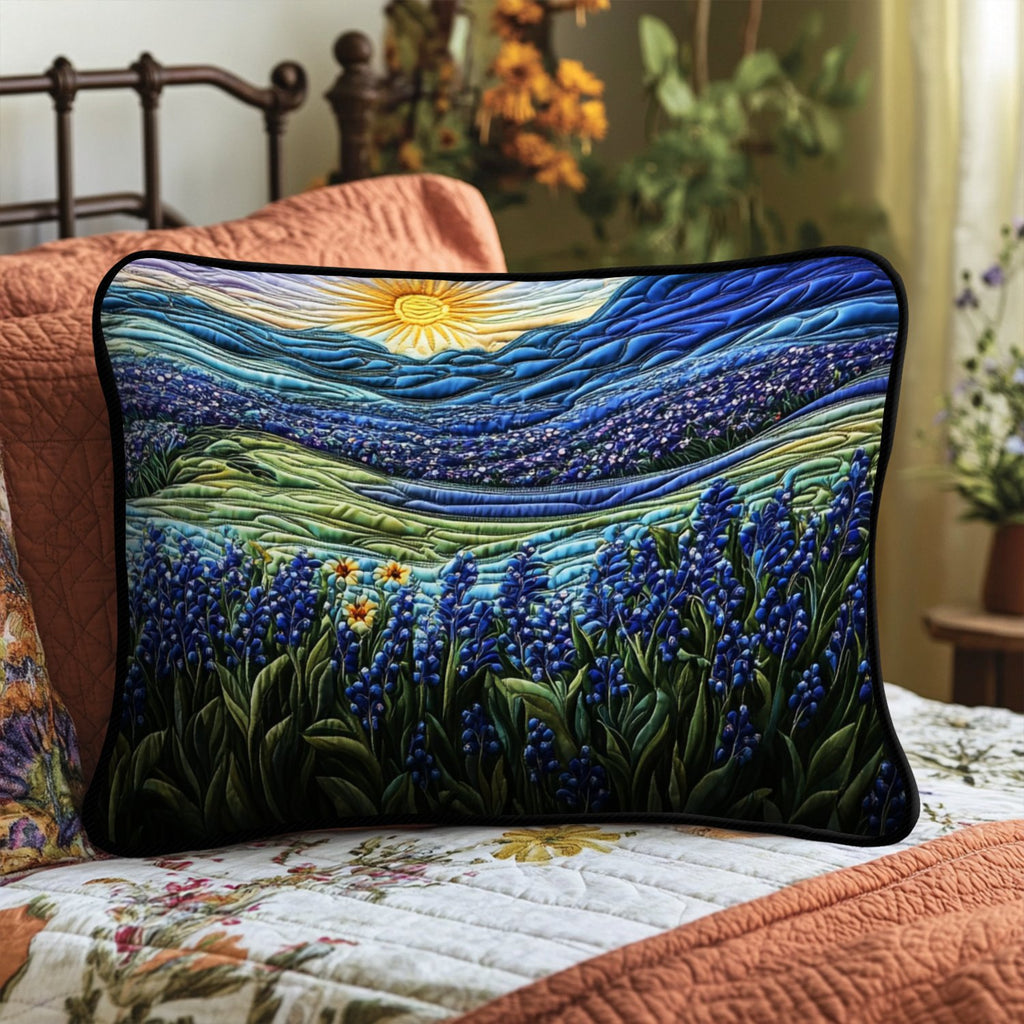 Sunset Bluebonnet Quilted Bedding Cushion Cover printed cushion cover