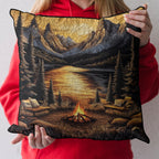 Sunset Camp Quilted Cushion Cover printed cushion cover