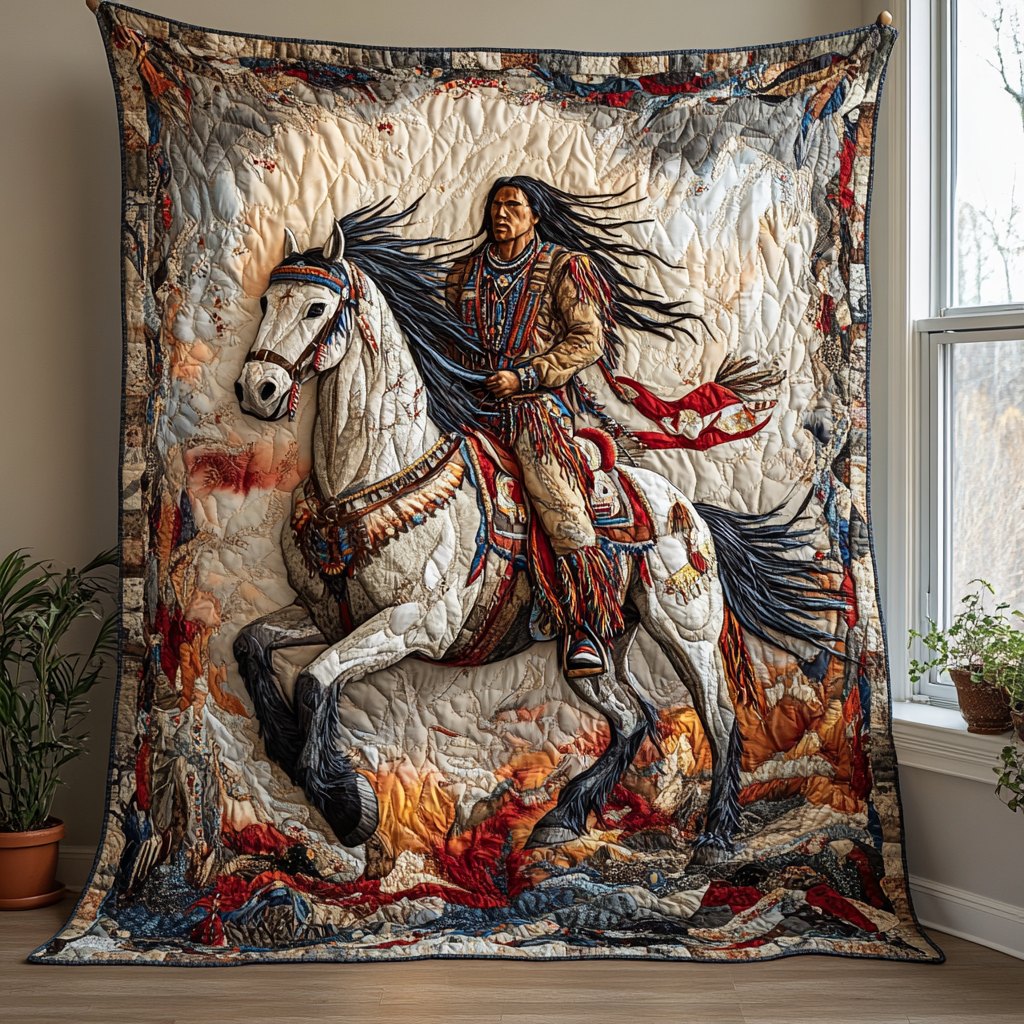 Sunset Rider Quilted Blanket printed blanket
