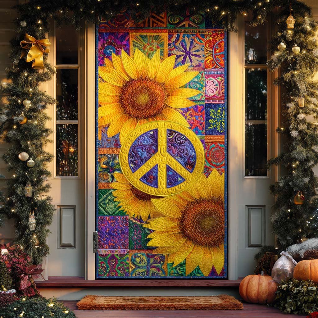 Sunshine Harmony Quilted Door Curtain printed door curtain