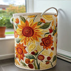 Sunshine Kisses Quilted Laundry Hamper printed laundry hamper