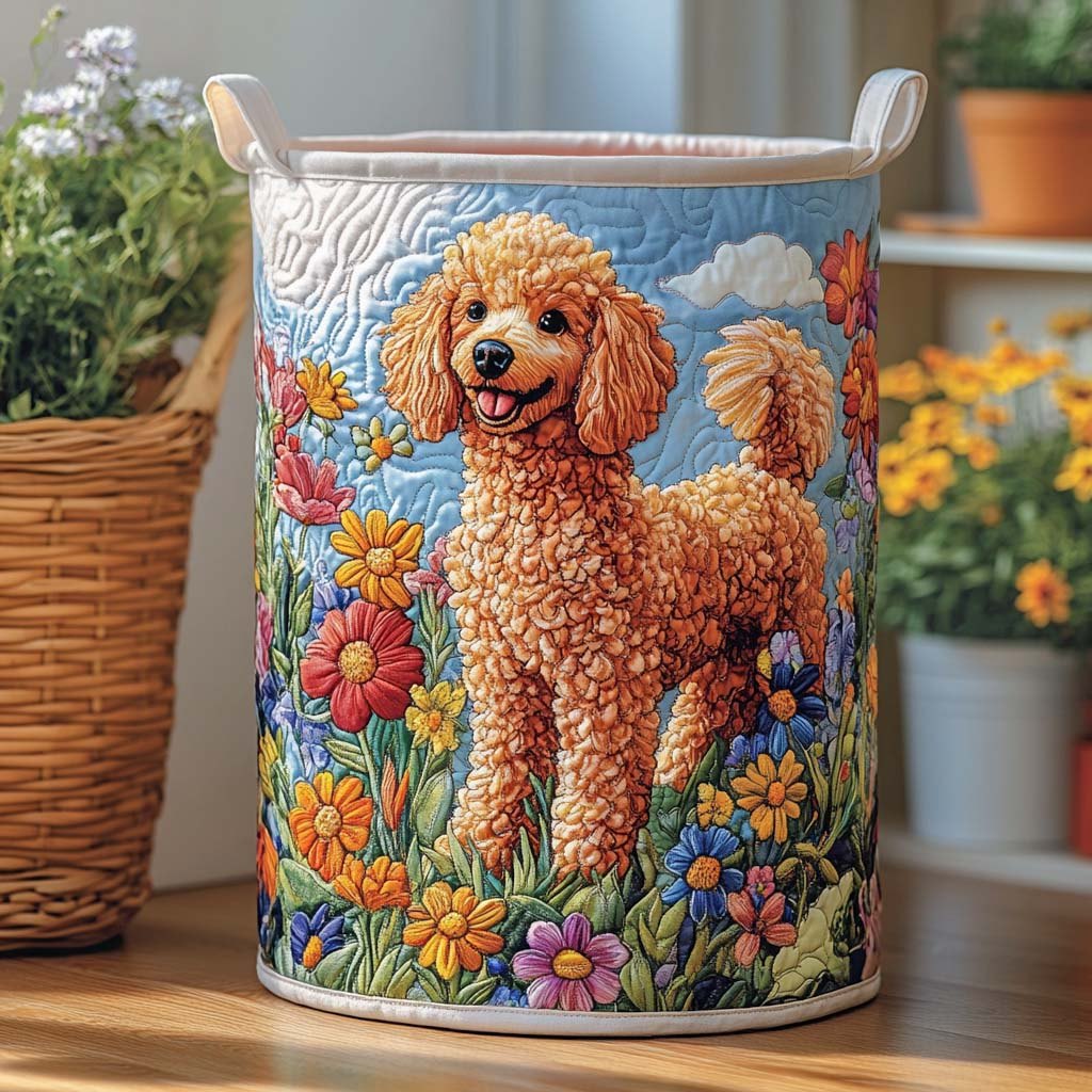 Sunshine Meadow Quilted Laundry Hamper printed laundry hamper