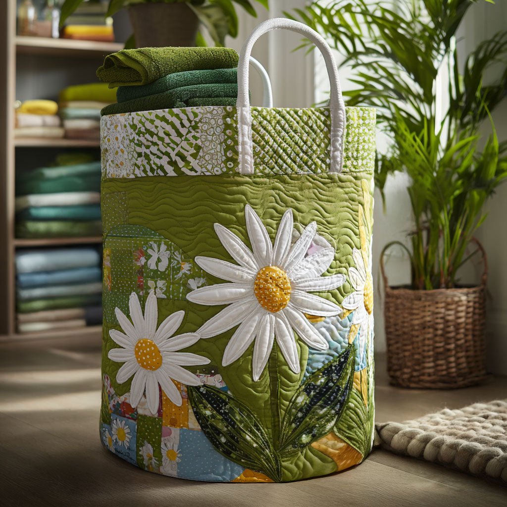 Sunshine Stems Quilted Laundry Hamper printed laundry hamper