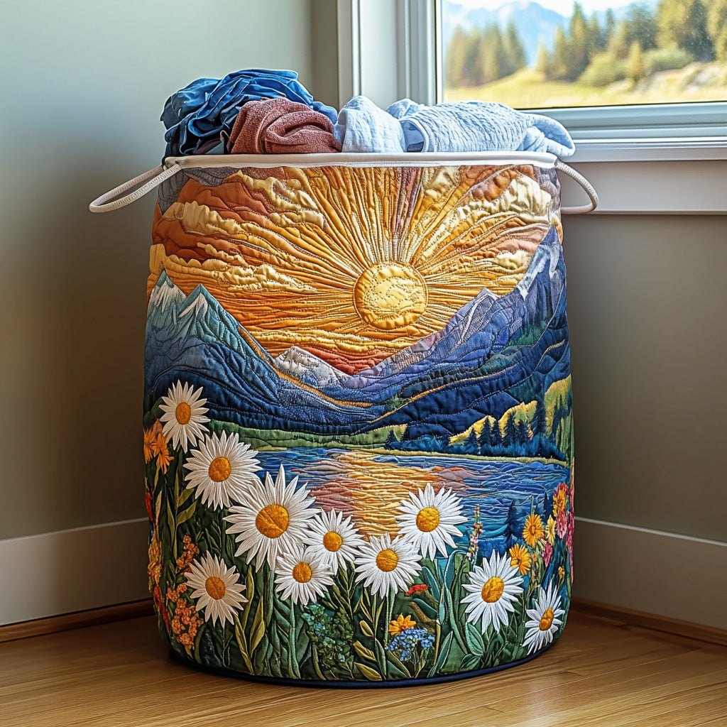 Sunshine Valley Quilted Laundry Hamper printed laundry hamper