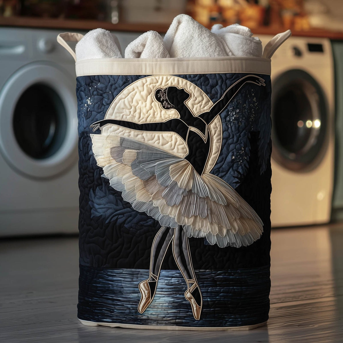 Swan Ballerina Quilted Laundry Hamper printed laundry hamper