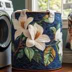 Sweet Magnolia Quilted Laundry Hamper printed laundry hamper