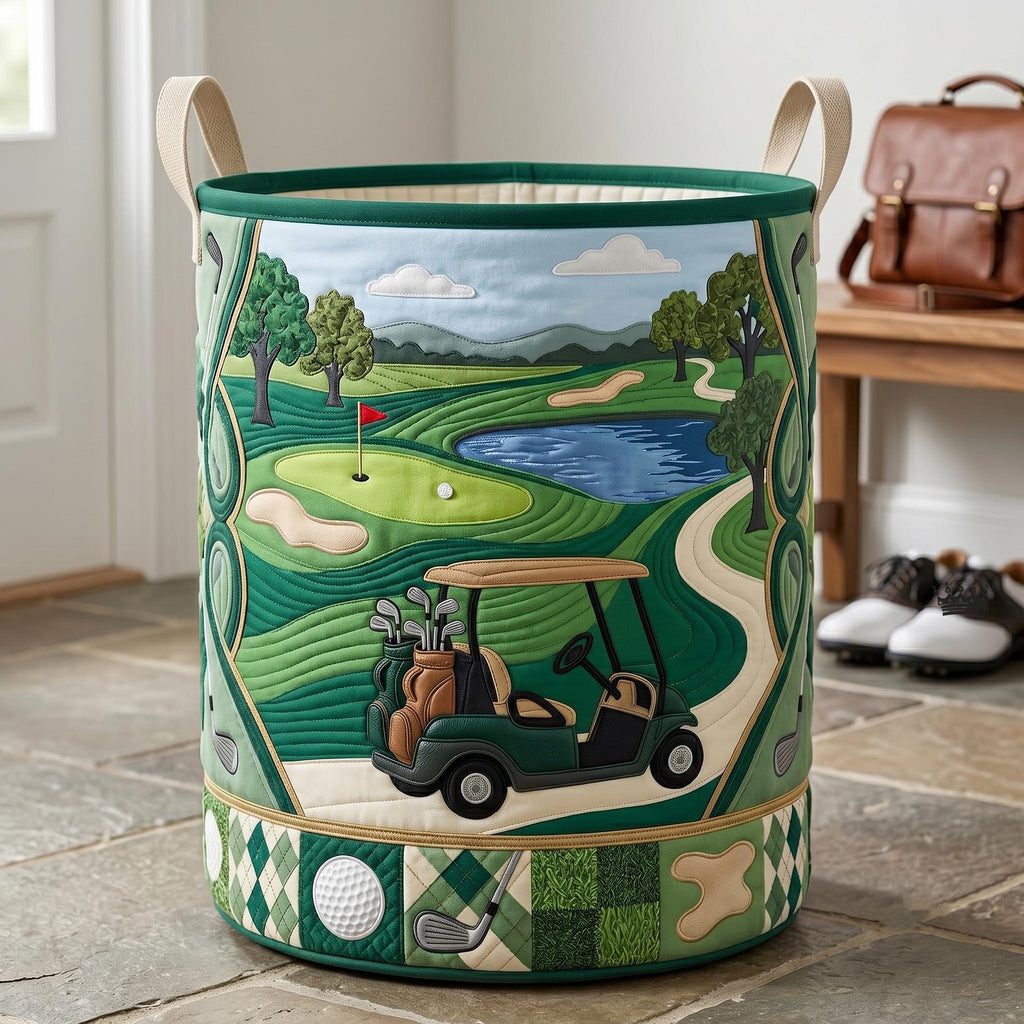 Swing Life Quilted Laundry Hamper printed laundry hamper