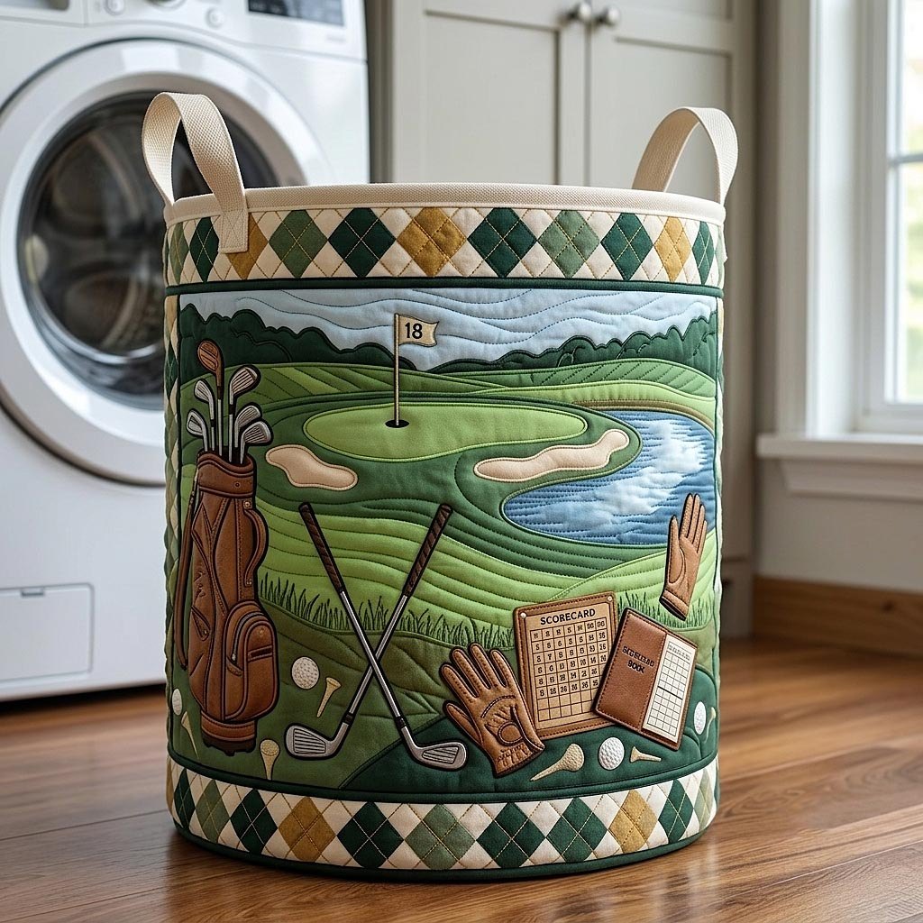 Swing Life Quilted Laundry Hamper printed laundry hamper