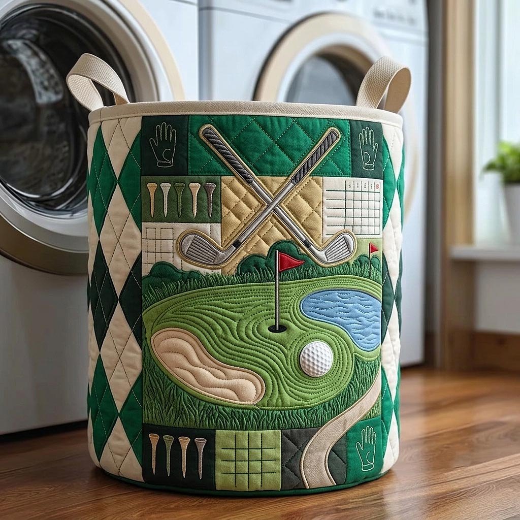 Swing Life Quilted Laundry Hamper printed laundry hamper