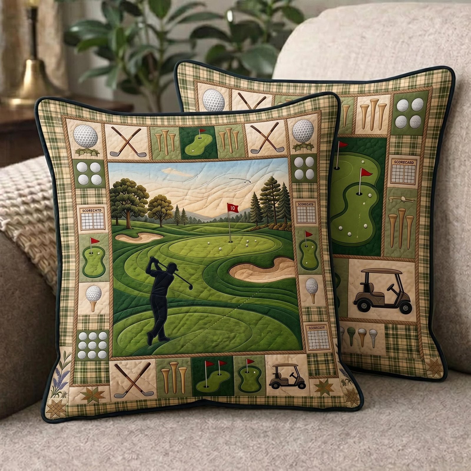 Swing Life Quilted Pillow Case printed quilted cushion cover