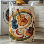 Swirly Music Quilted Laundry Hamper printed laundry hamper