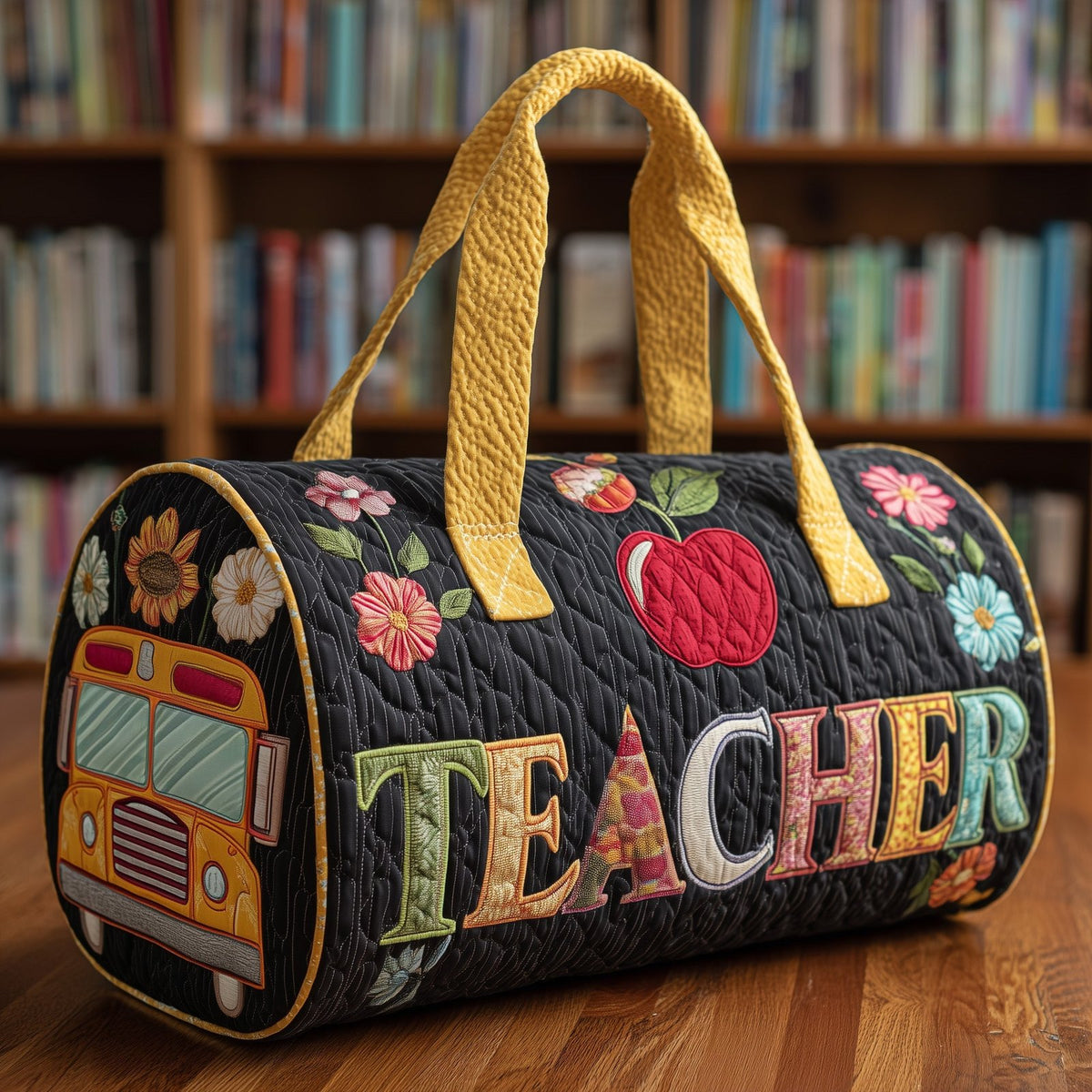 Teacher Quilted Duffle Bag printed duffle bag