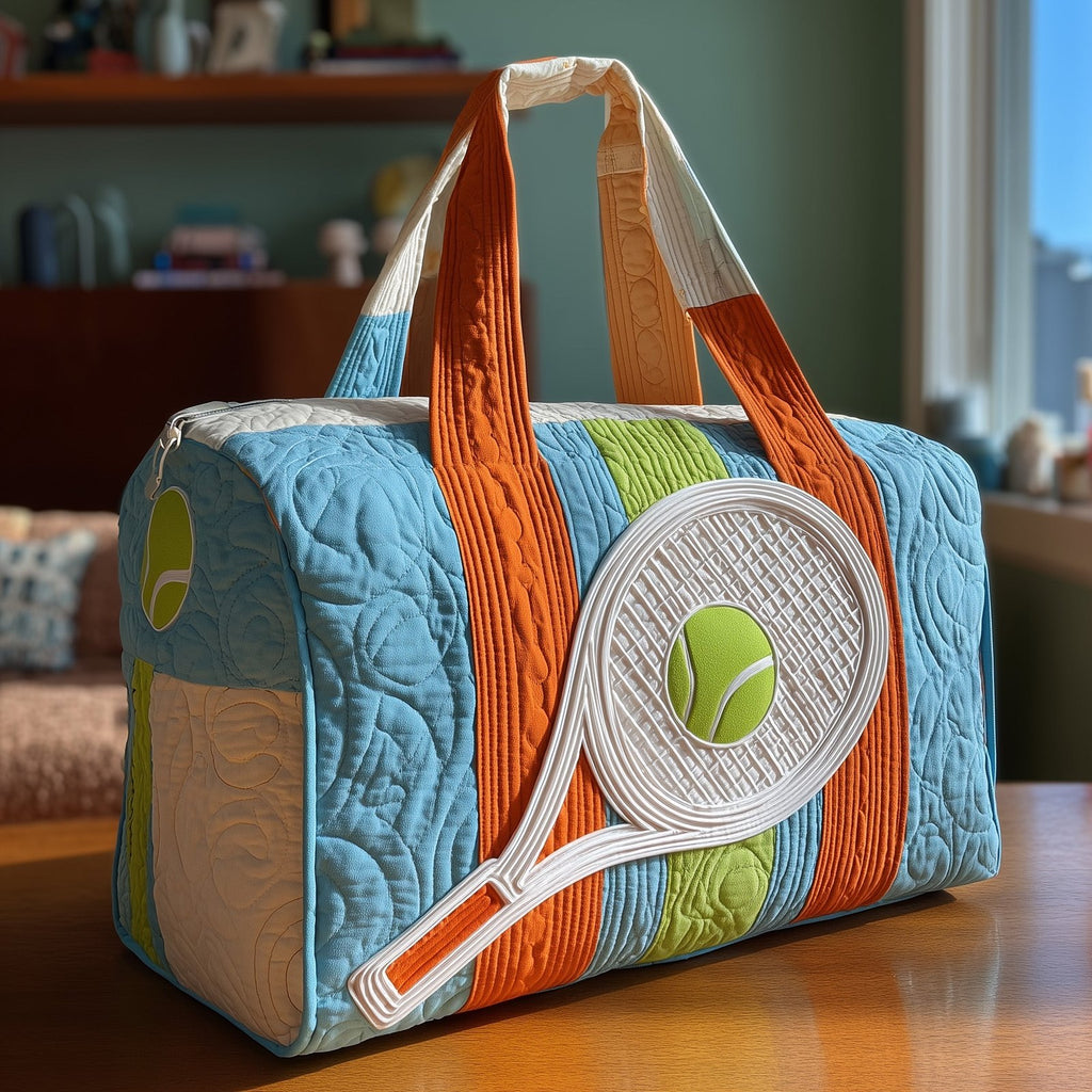 Tennis Time Quilted Duffle Bag printed duffle bag